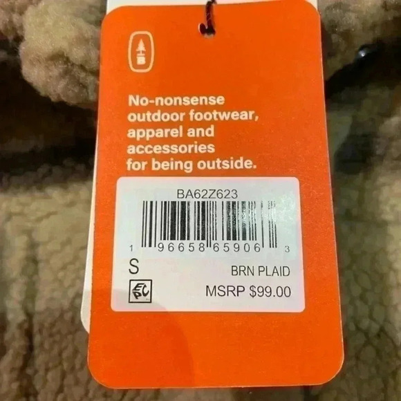 Bass Outdoor Womens Boyfriend Shacket SMALL Brown Plaid Button Up Oversized Cozy - Picture 5 of 9